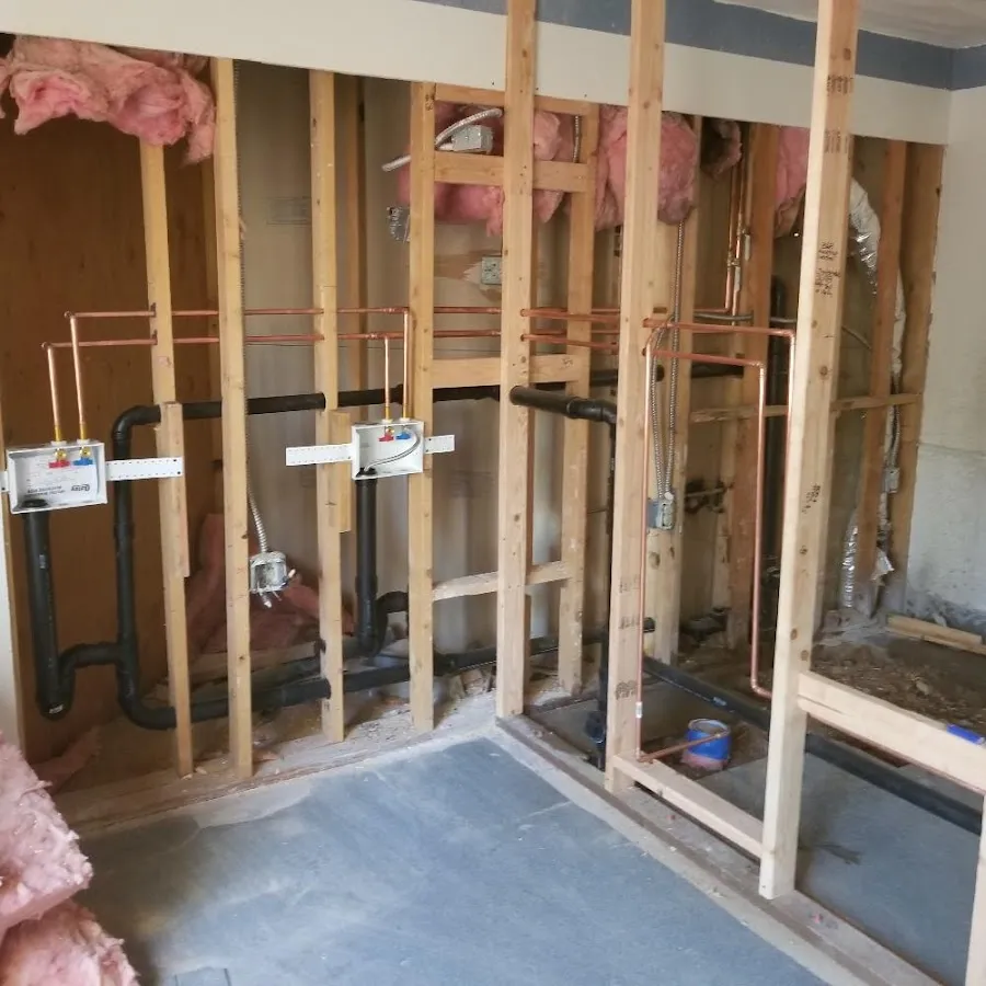 Copper pipe rough-in and plumbing installation in Hillsdale